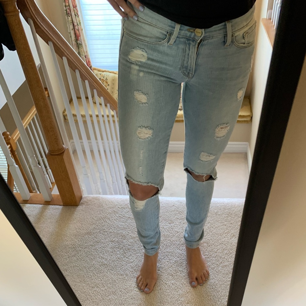 Frame Denim Light Wash Le Skinny De Jeanne jeans